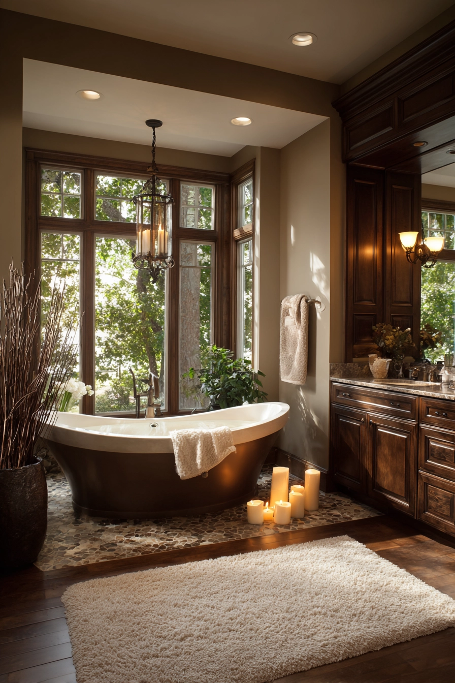 Brown bathroom ideas 26