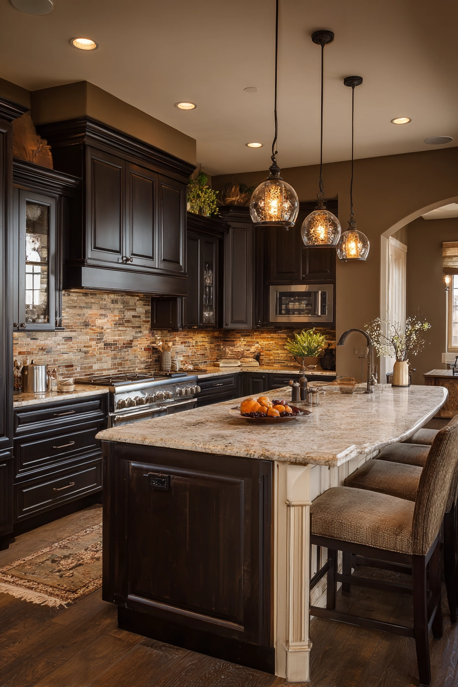 Brown kitchen ideas 33