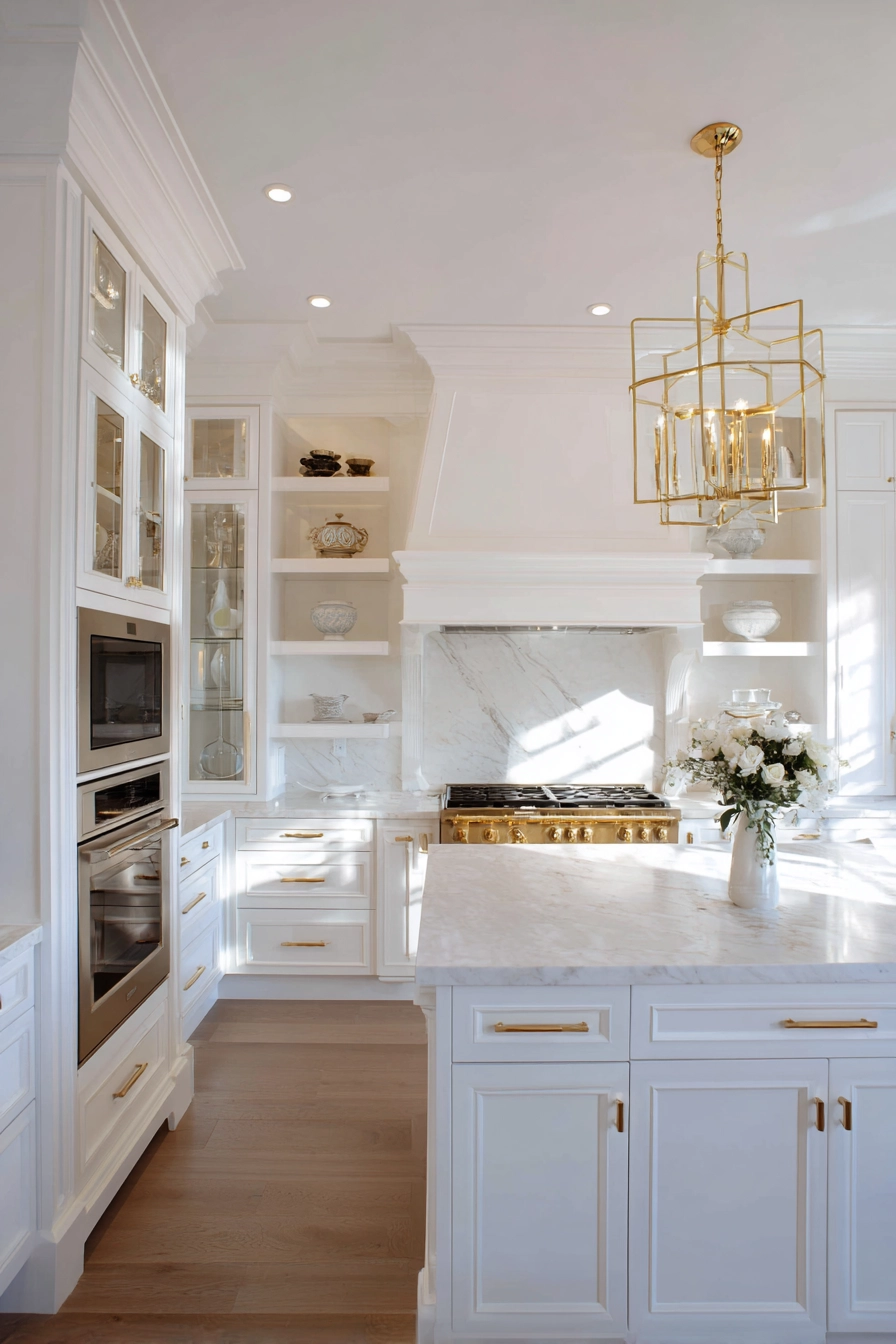 White and gold kitchen 10