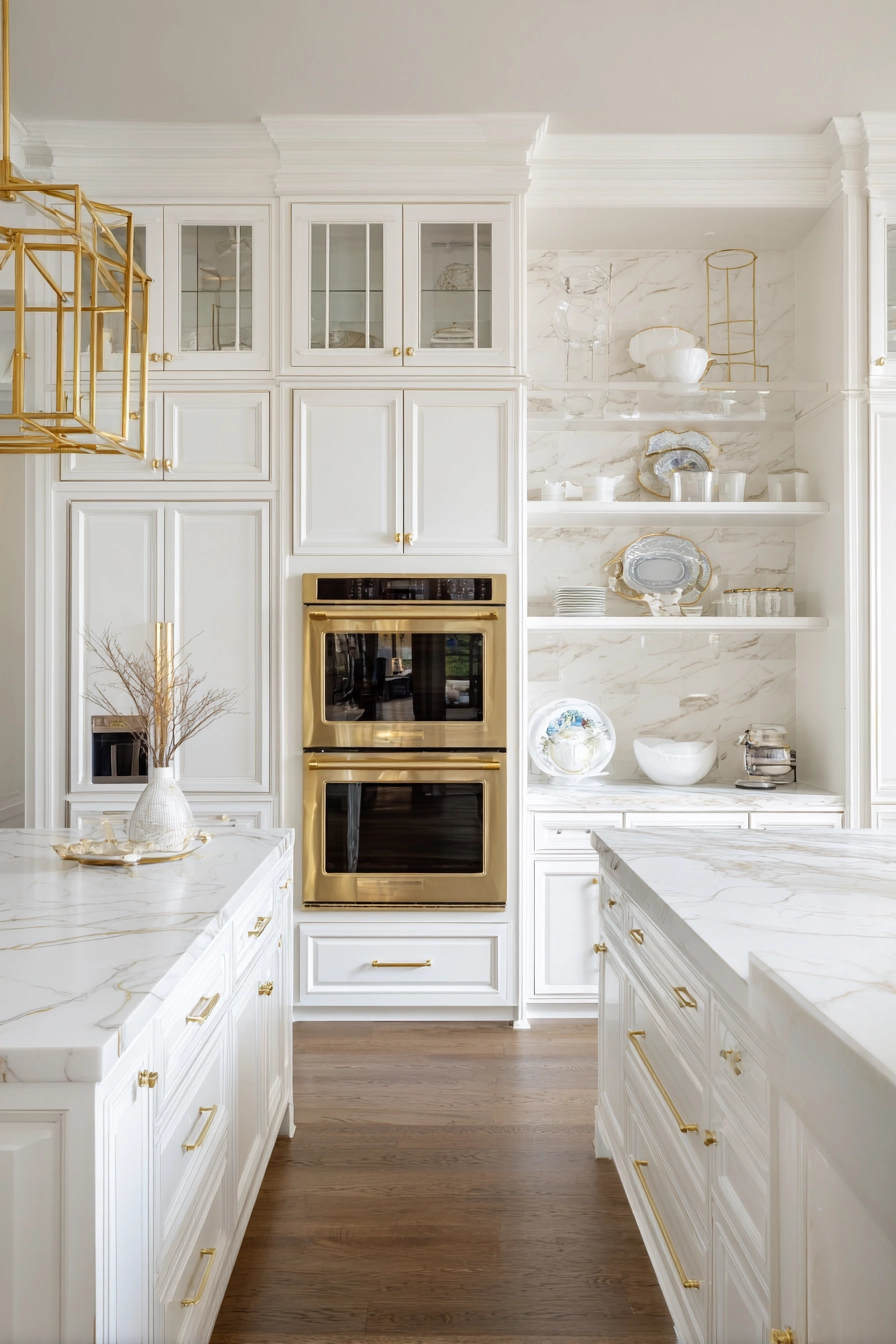 White and gold kitchen 12