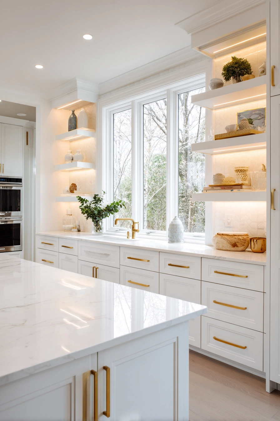 White and gold kitchen 14