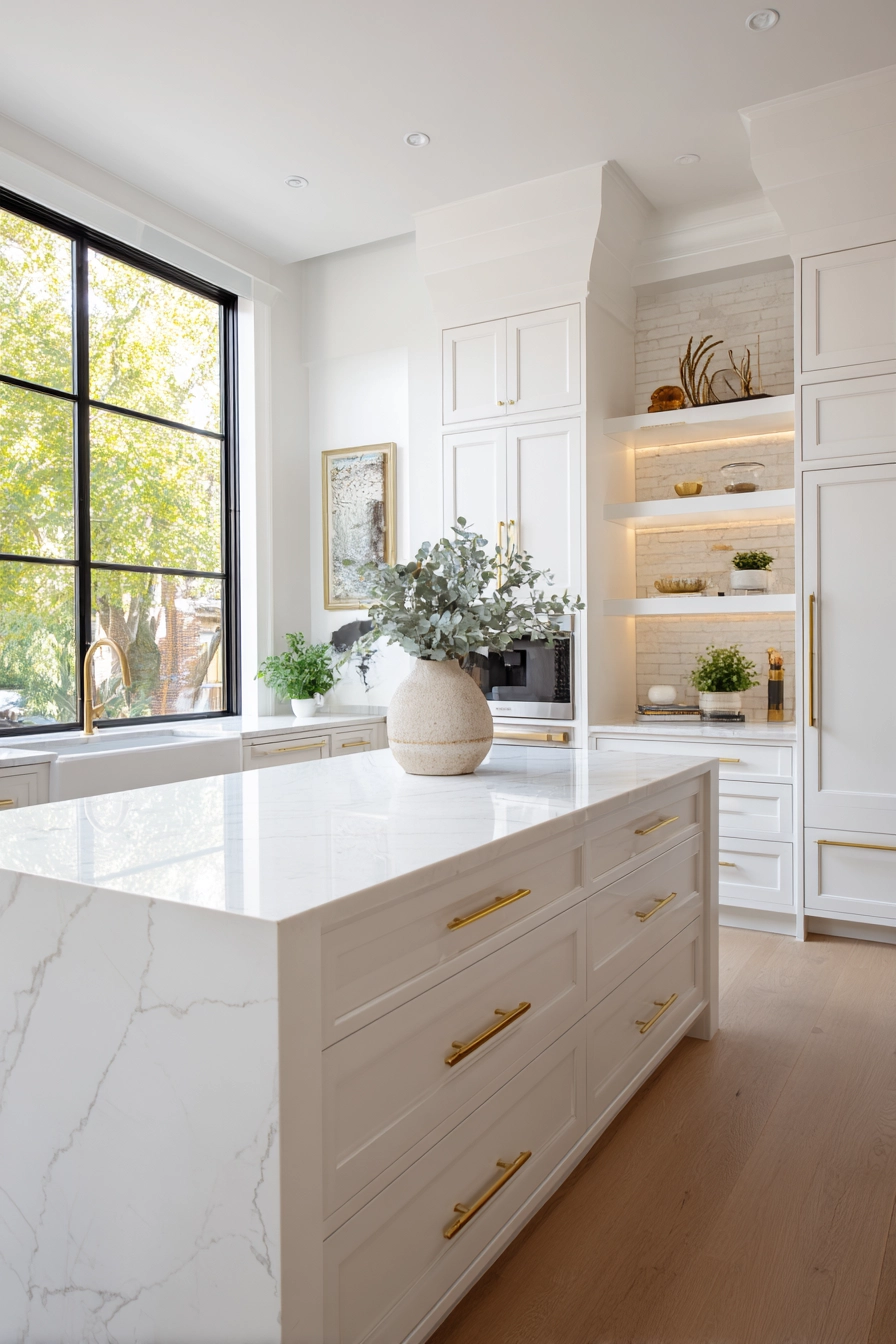 White and gold kitchen 15