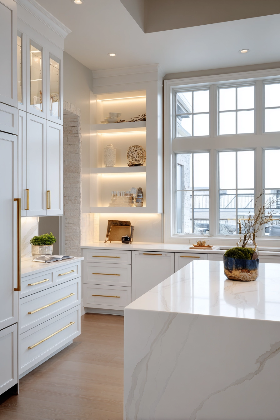 White and gold kitchen 16