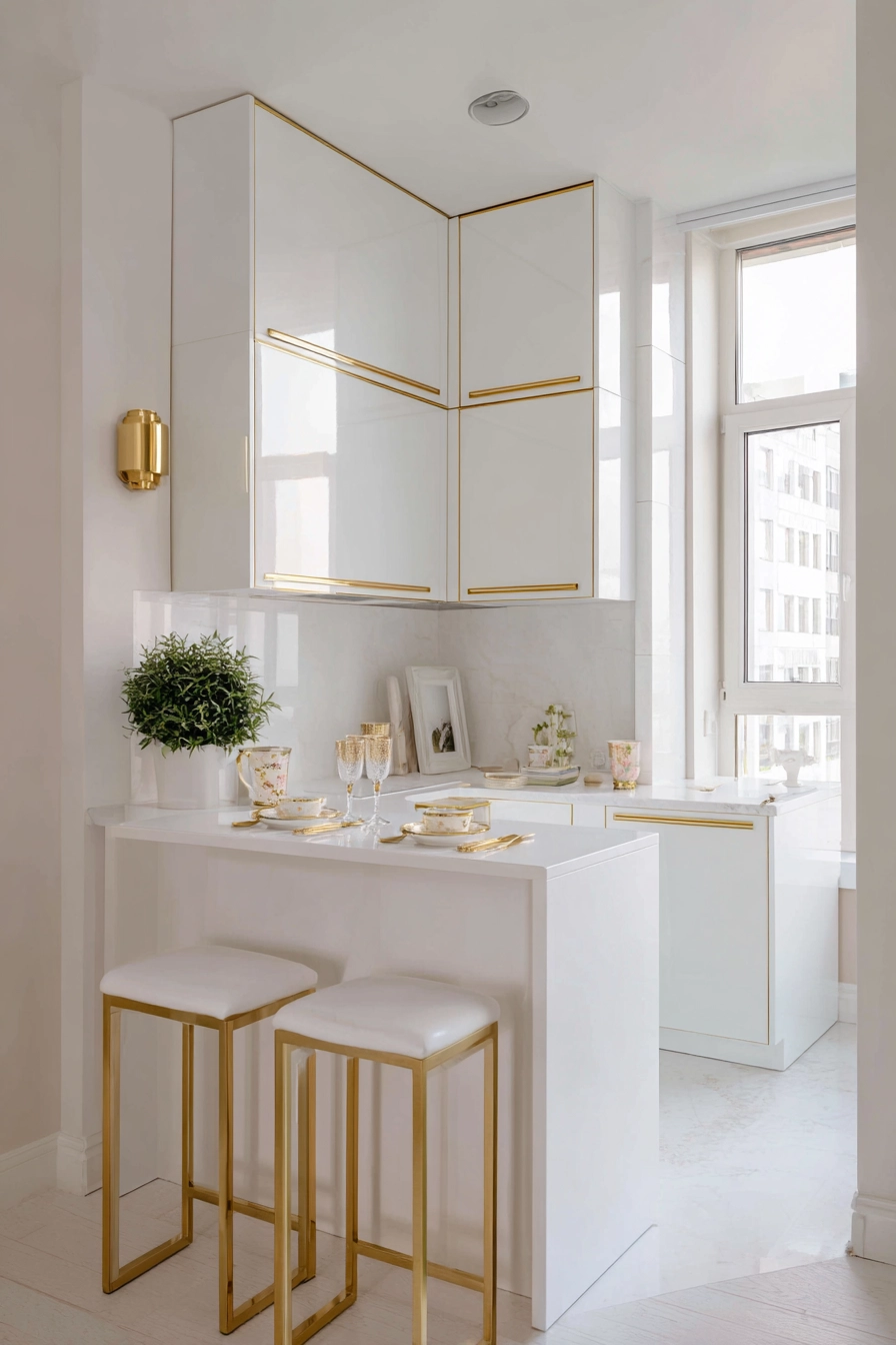 White and gold kitchen 17