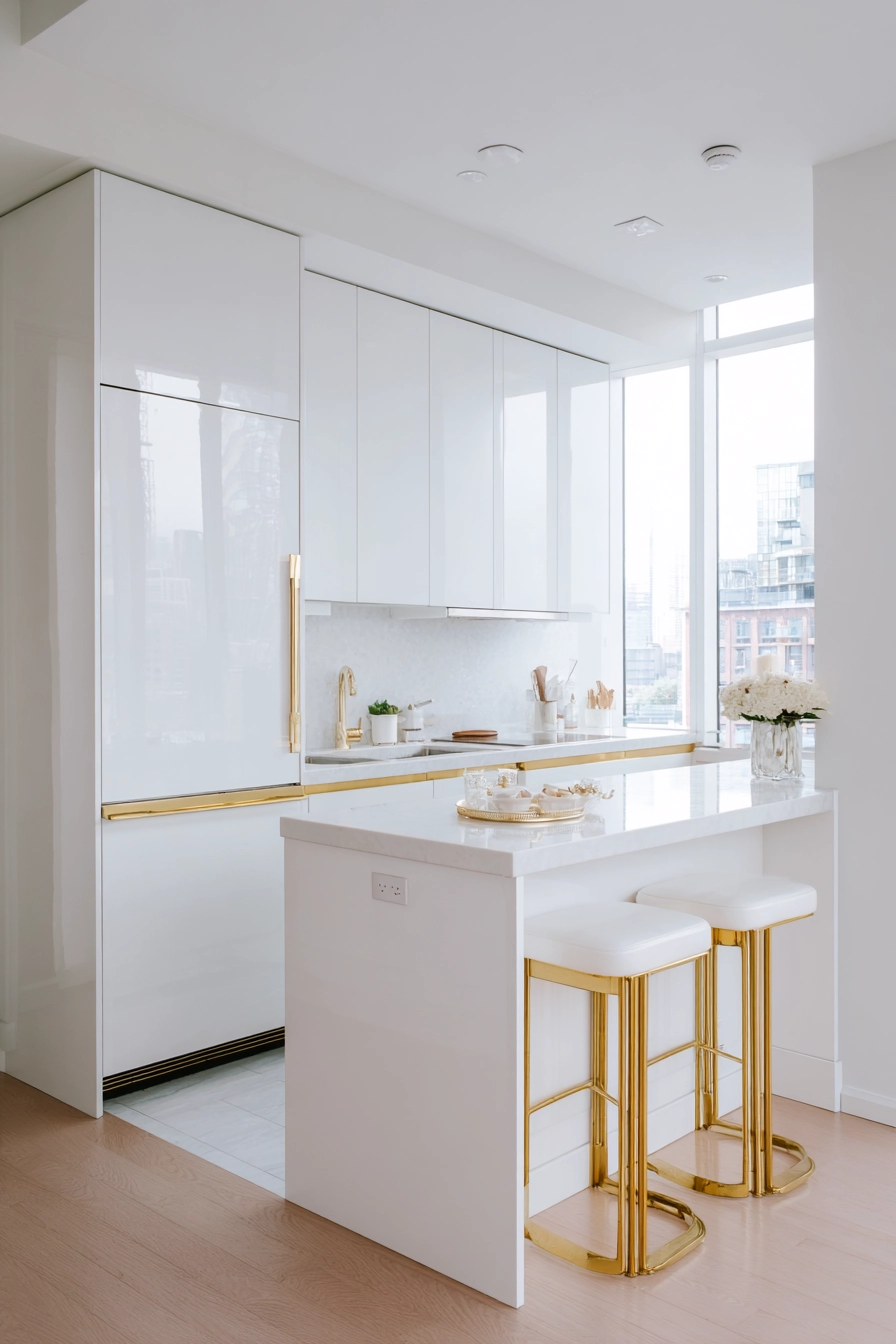 White and gold kitchen 18