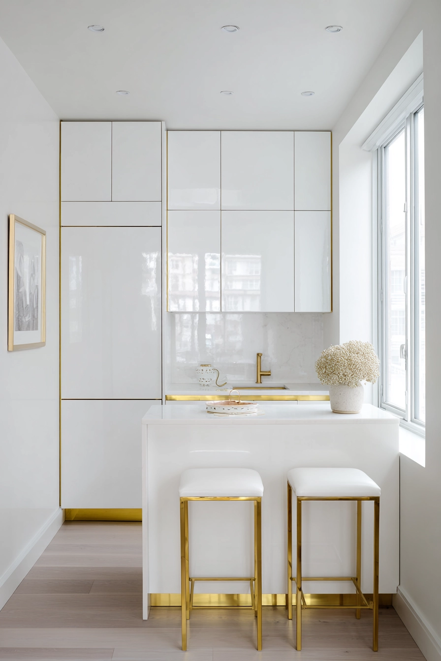 White and gold kitchen 19