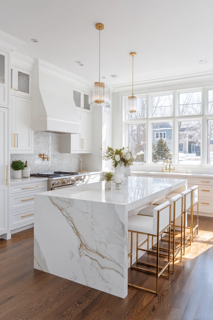 White and gold kitchen 2