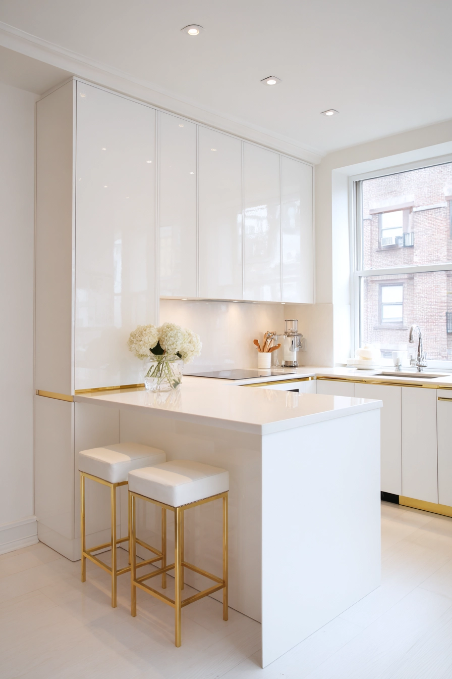 White and gold kitchen 20