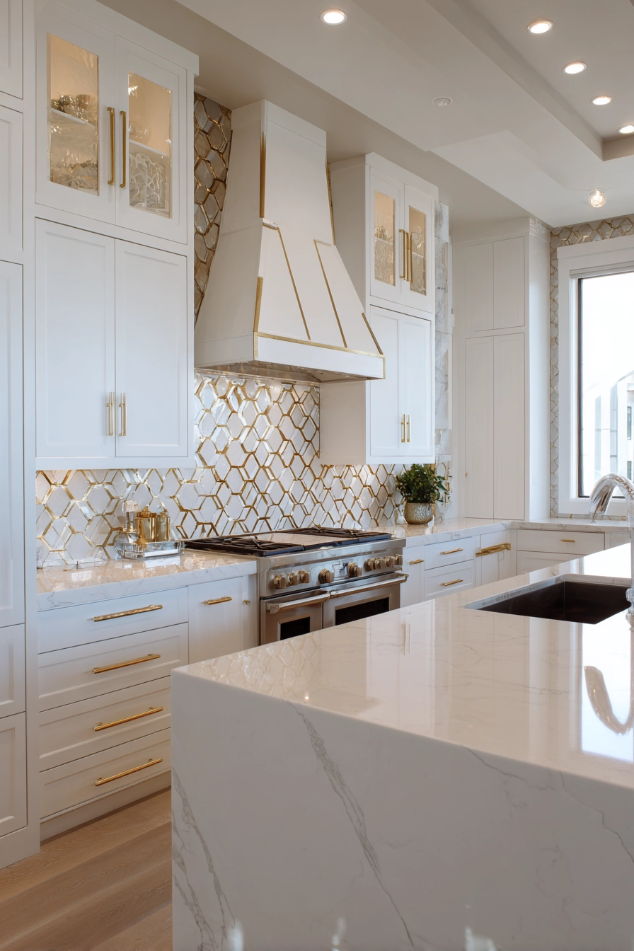 White and gold kitchen 27