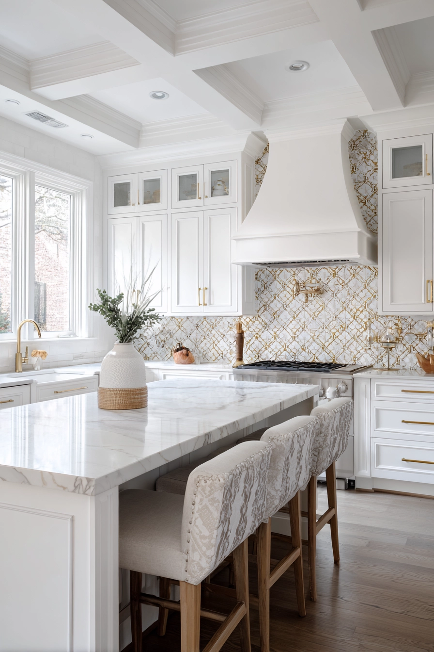 White and gold kitchen 28