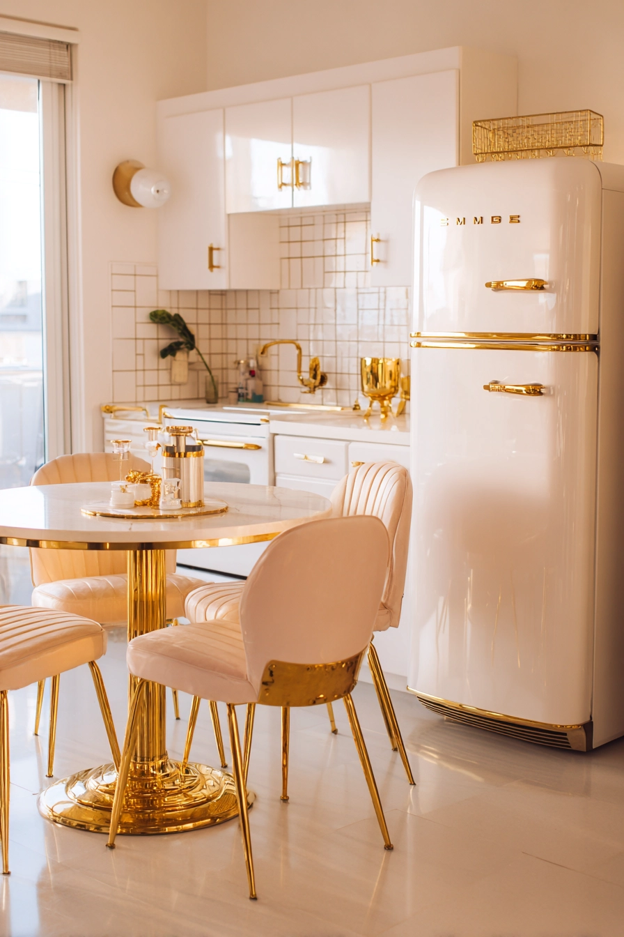 White and gold kitchen 33