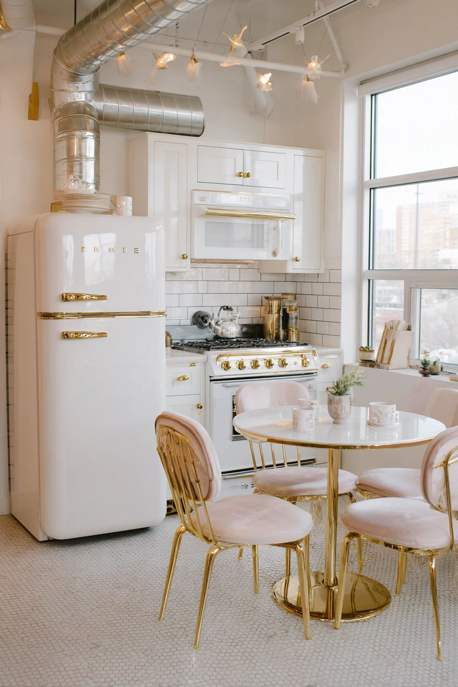 White and gold kitchen 35