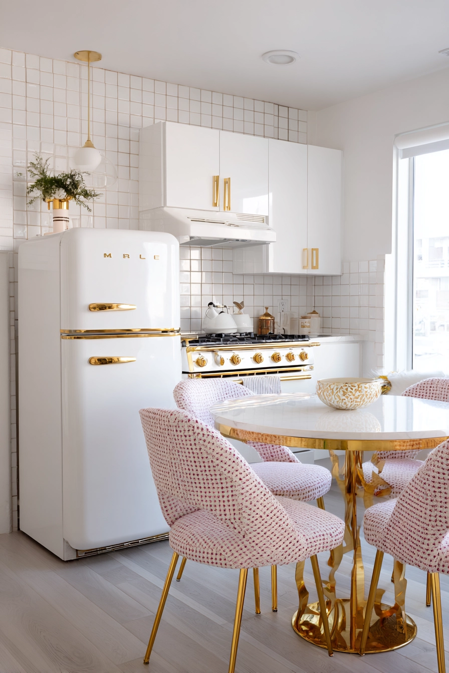 White and gold kitchen 36