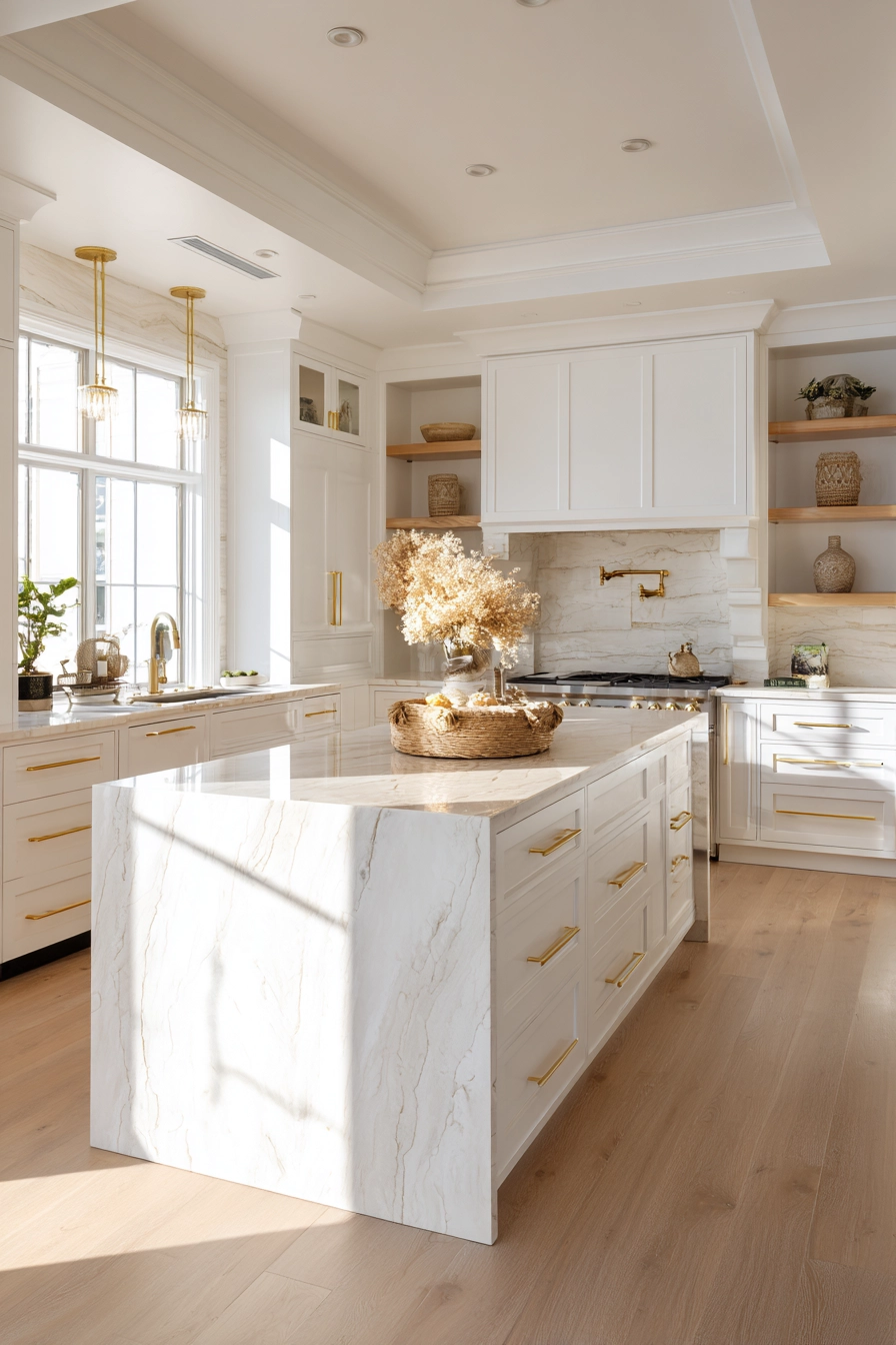 White and gold kitchen 40