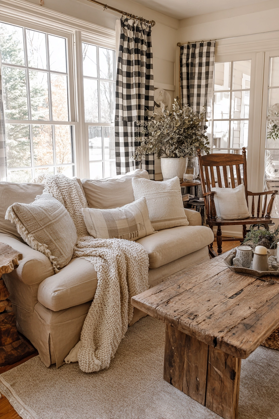 farmhouse living room ideas 22