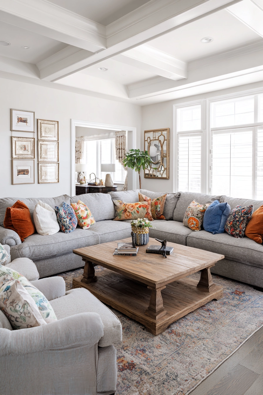 farmhouse living room ideas 28