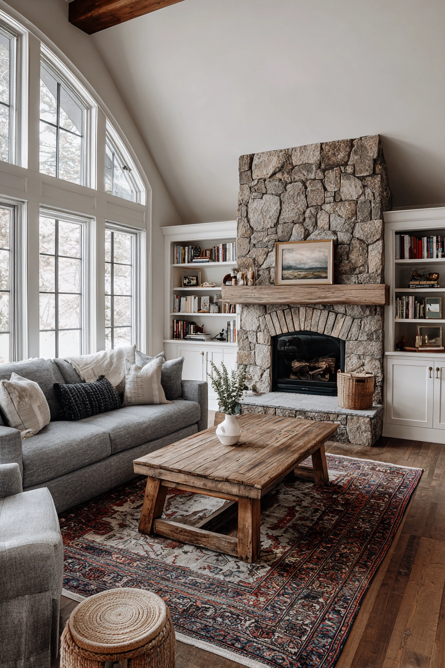 farmhouse living room ideas 37