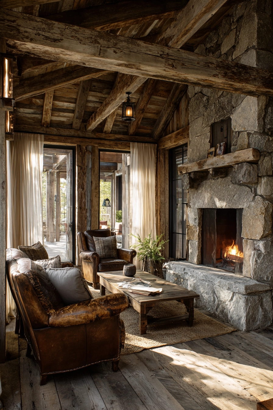 sunroom with fireplace 12